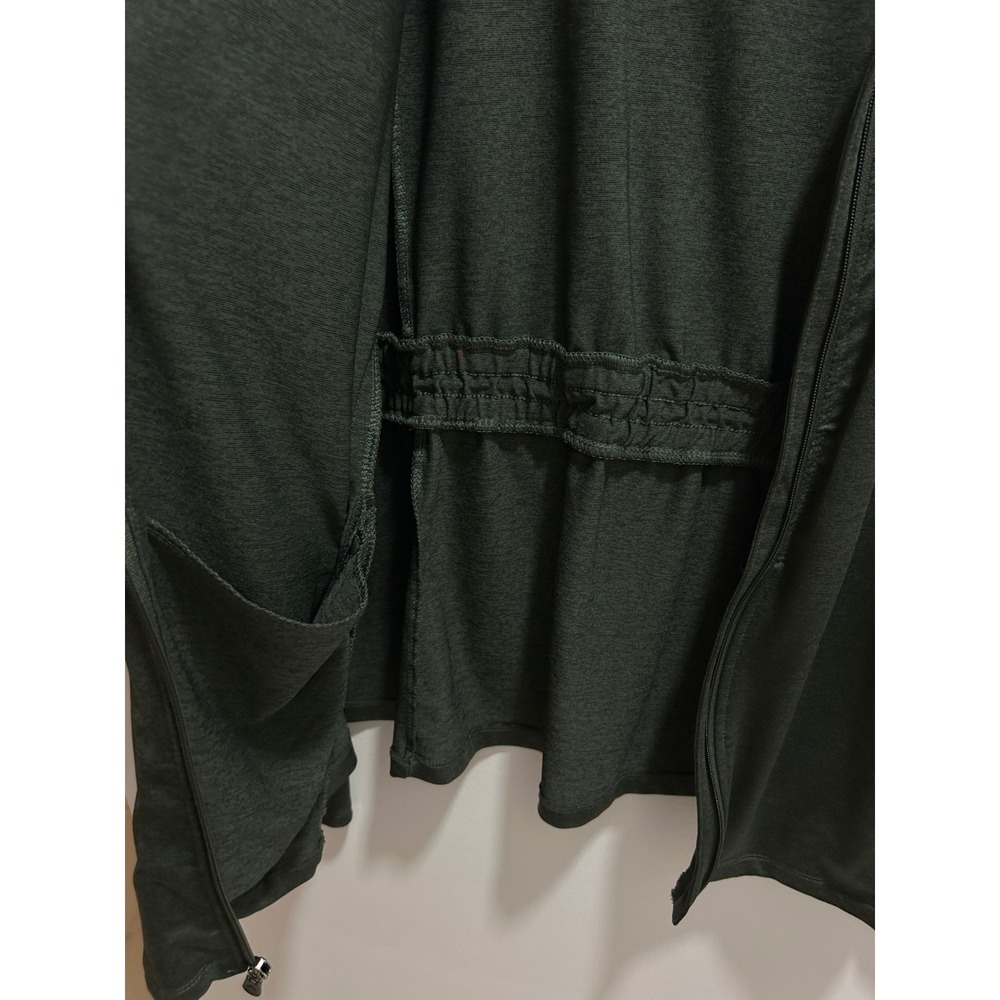 Tek Gear Womens XXL Olive Green Full Zip Workout Jacket Cinched Waist Reflective - Picture 10 of 11